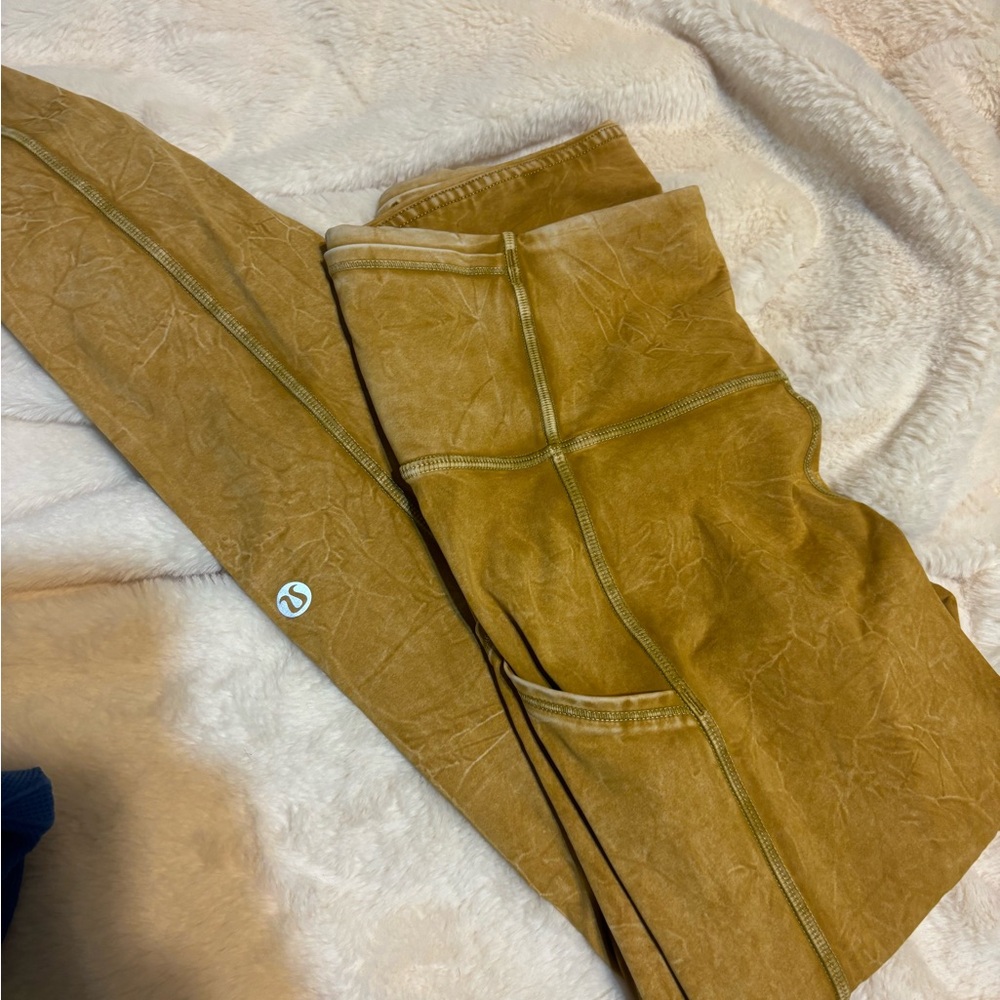Lululemon Acid wash Yellow Leggings